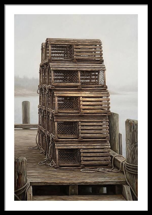 Stacked Wooden Lobster Traps