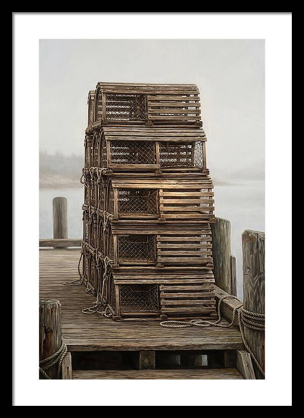Stacked Wooden Lobster Traps