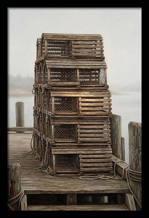 Stacked Wooden Lobster Traps
