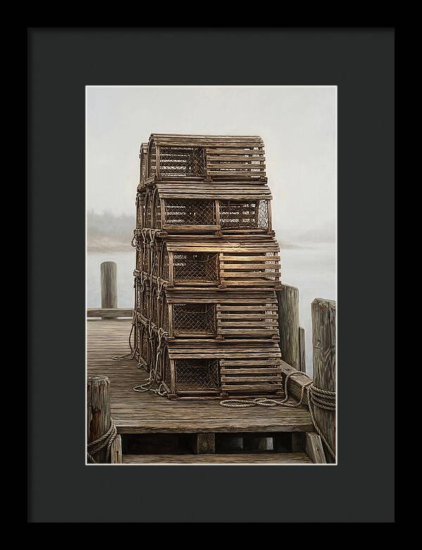 Stacked Wooden Lobster Traps