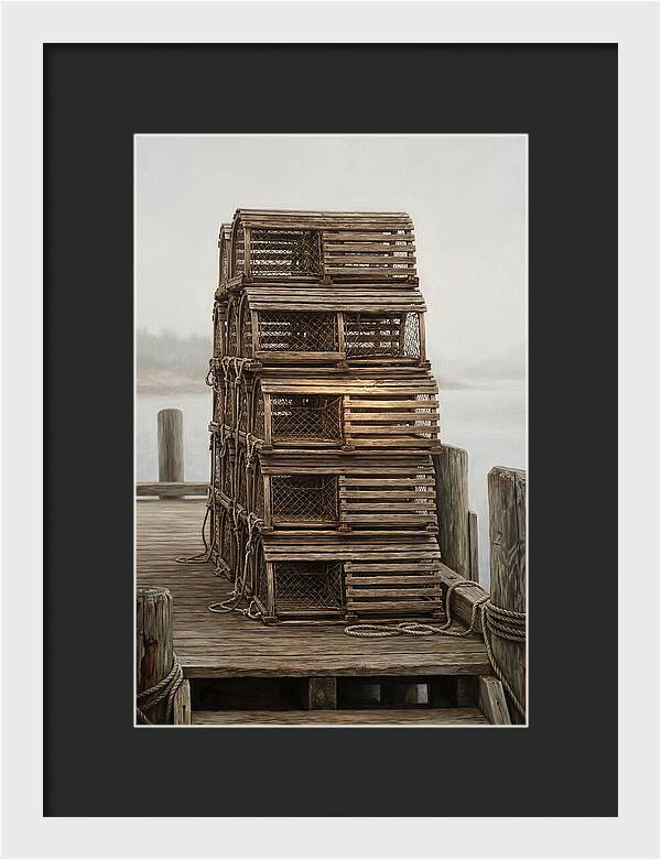 Stacked Wooden Lobster Traps
