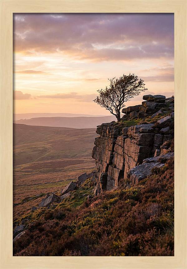 Stanage Edge At Sunset