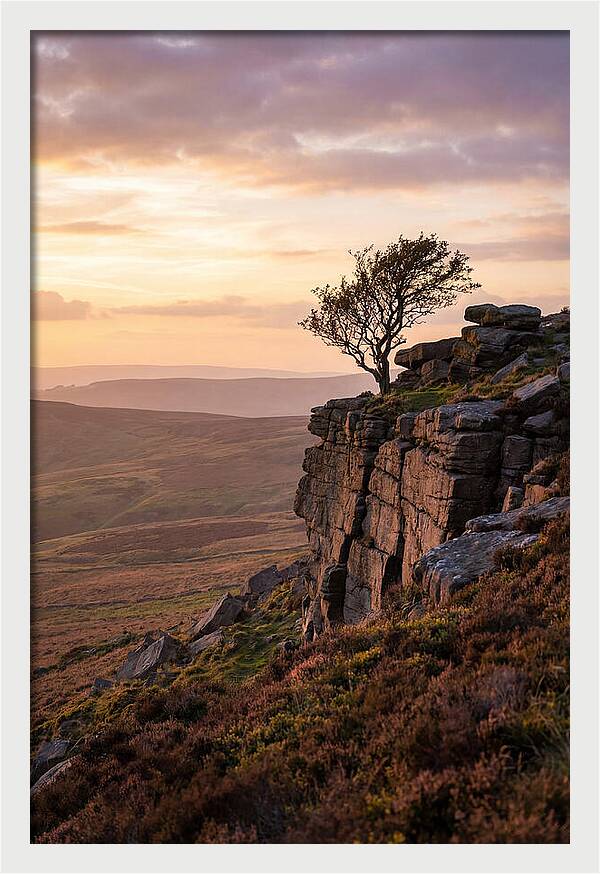 Stanage Edge At Sunset