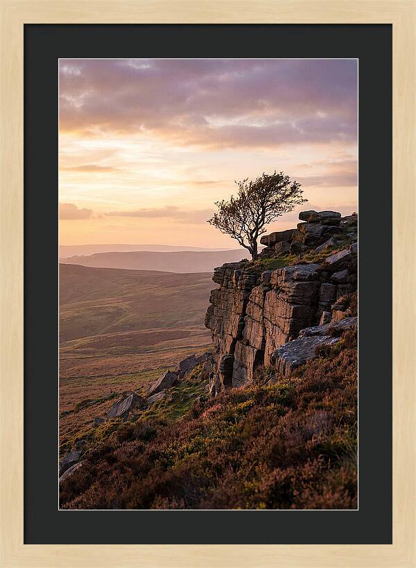 Stanage Edge At Sunset