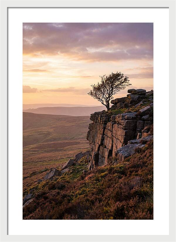 Stanage Edge At Sunset
