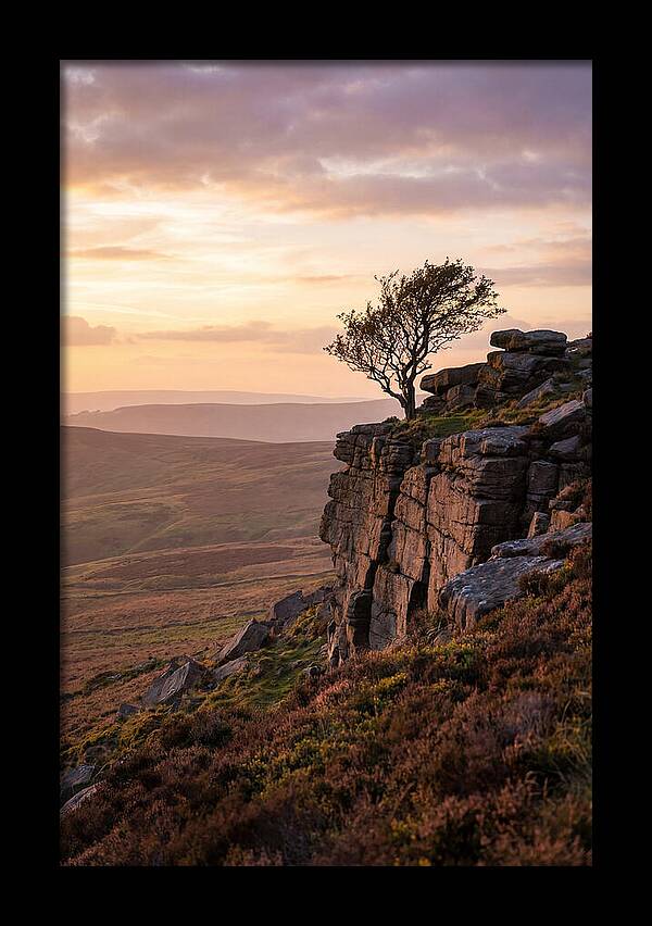 Stanage Edge At Sunset