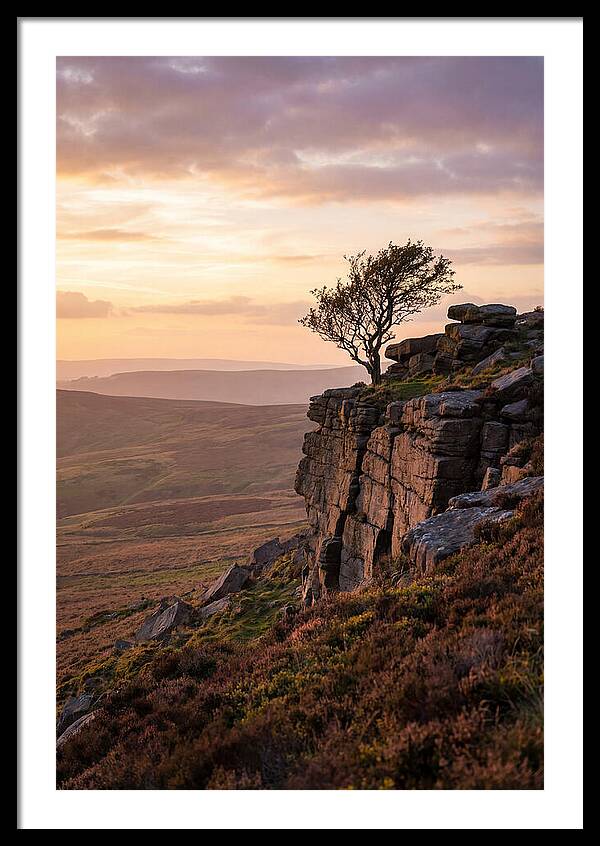 Stanage Edge At Sunset
