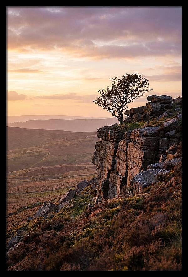Stanage Edge At Sunset