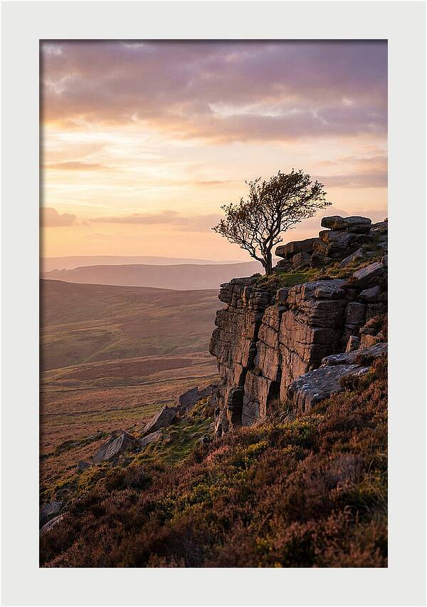 Stanage Edge At Sunset