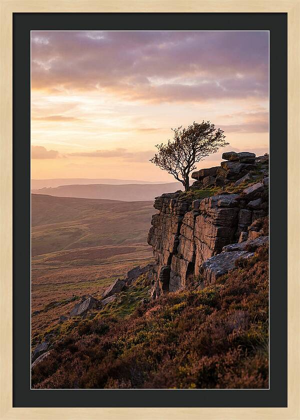 Stanage Edge At Sunset