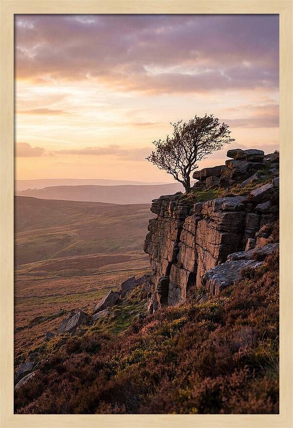 Stanage Edge At Sunset