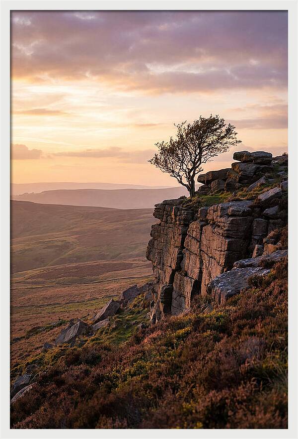 Stanage Edge At Sunset