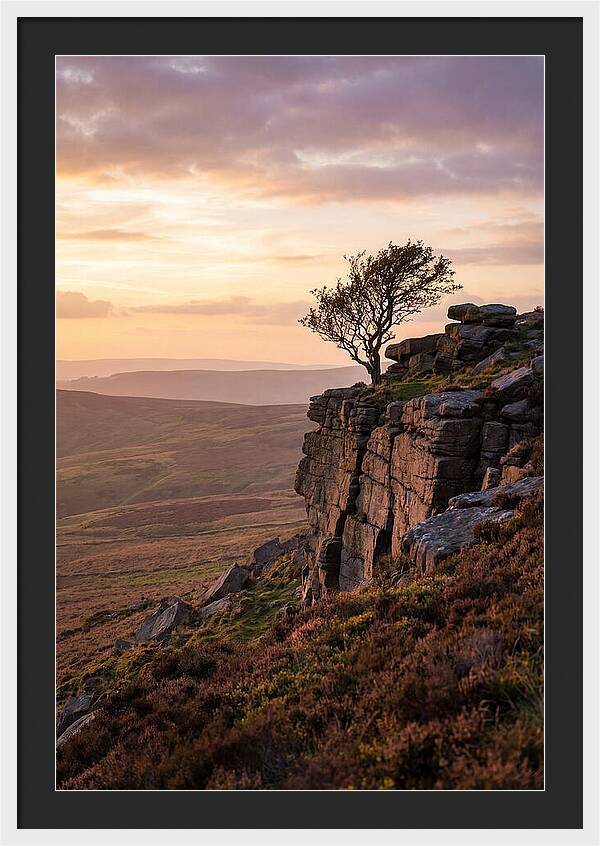 Stanage Edge At Sunset