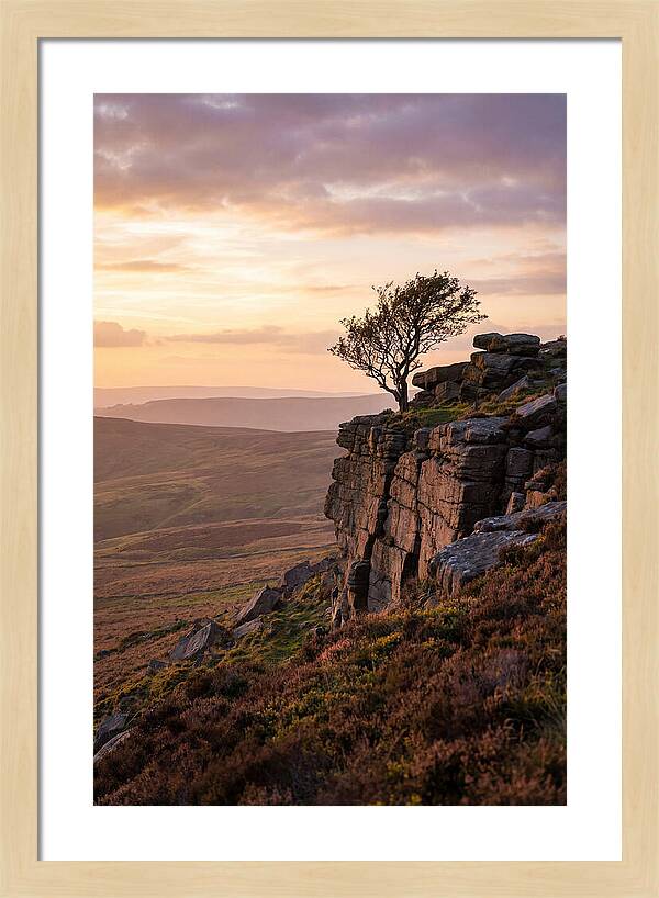 Stanage Edge At Sunset