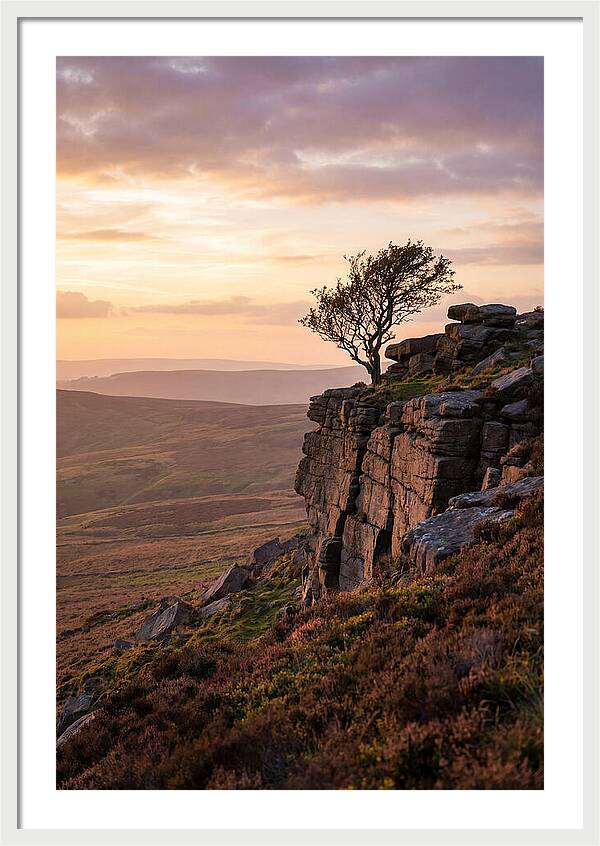 Stanage Edge At Sunset