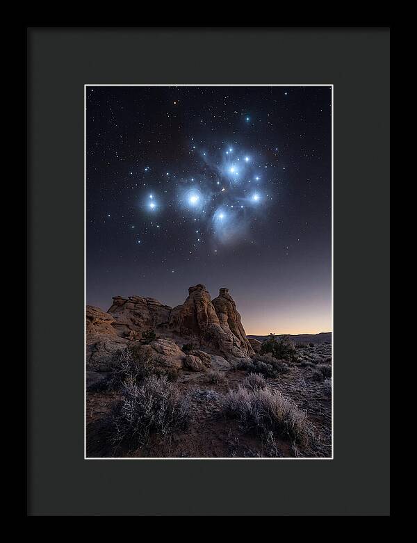 Star Cluster Pleiades Over Desert