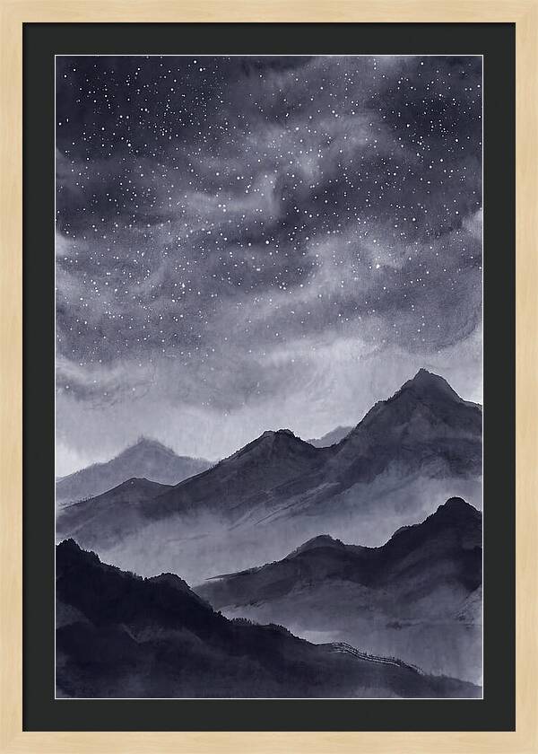 Star Filled Sky Over Mountain Silhouette