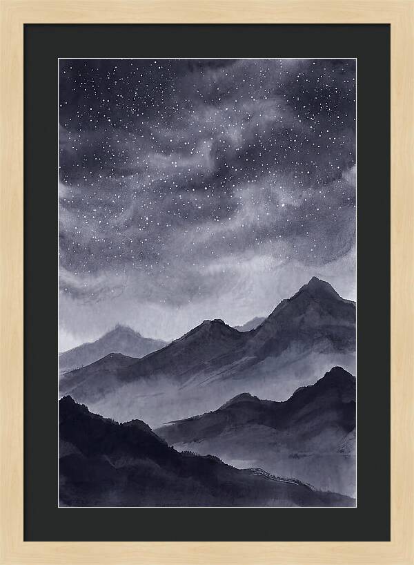 Star Filled Sky Over Mountain Silhouette