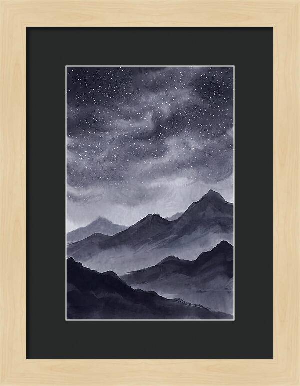 Star Filled Sky Over Mountain Silhouette