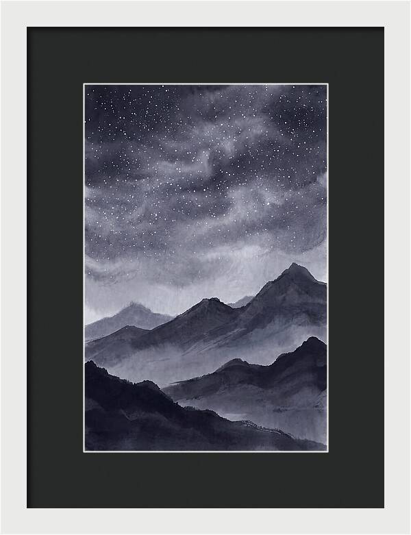 Star Filled Sky Over Mountain Silhouette