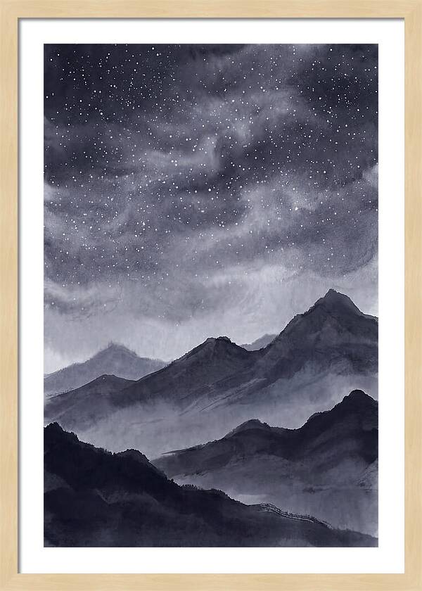 Star Filled Sky Over Mountain Silhouette