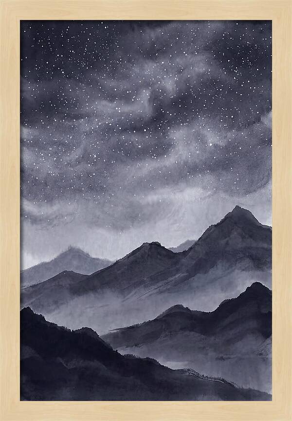 Star Filled Sky Over Mountain Silhouette