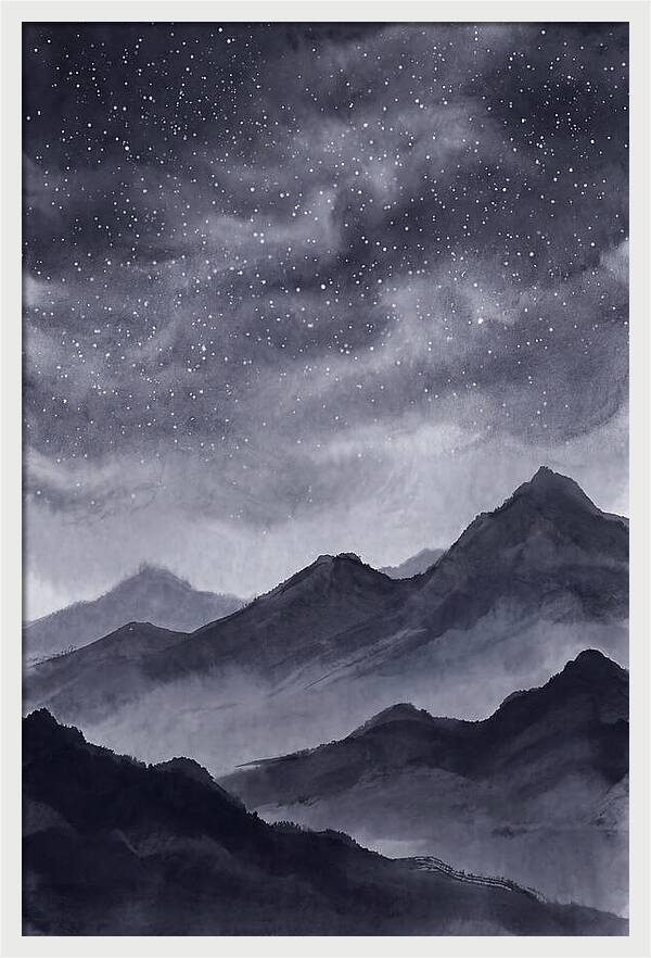 Star Filled Sky Over Mountain Silhouette