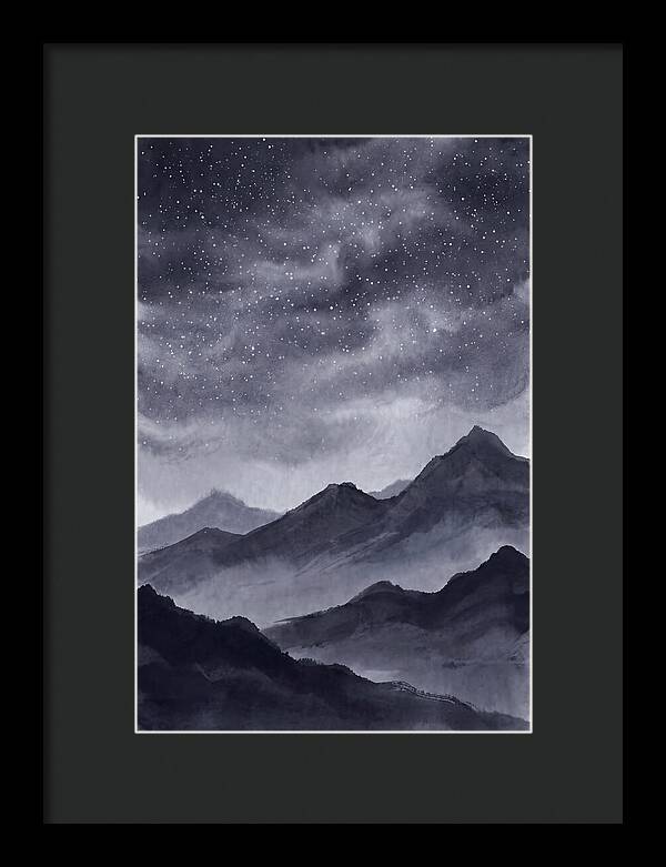 Star Filled Sky Over Mountain Silhouette
