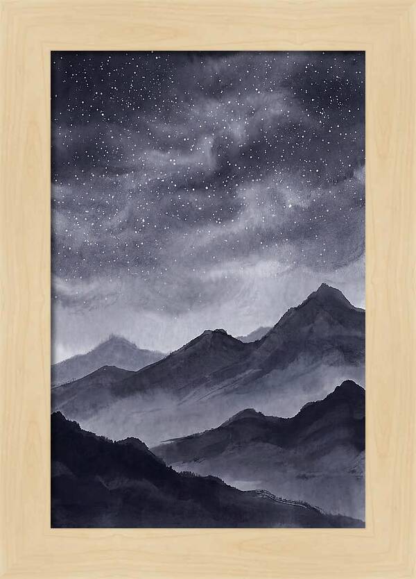 Star Filled Sky Over Mountain Silhouette