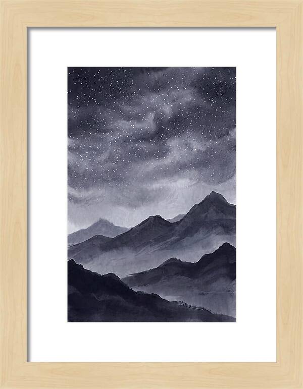 Star Filled Sky Over Mountain Silhouette