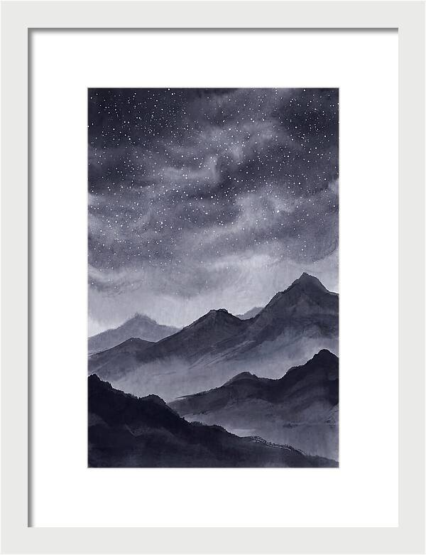 Star Filled Sky Over Mountain Silhouette