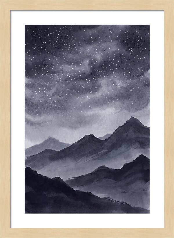 Star Filled Sky Over Mountain Silhouette