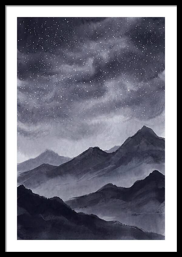 Star Filled Sky Over Mountain Silhouette
