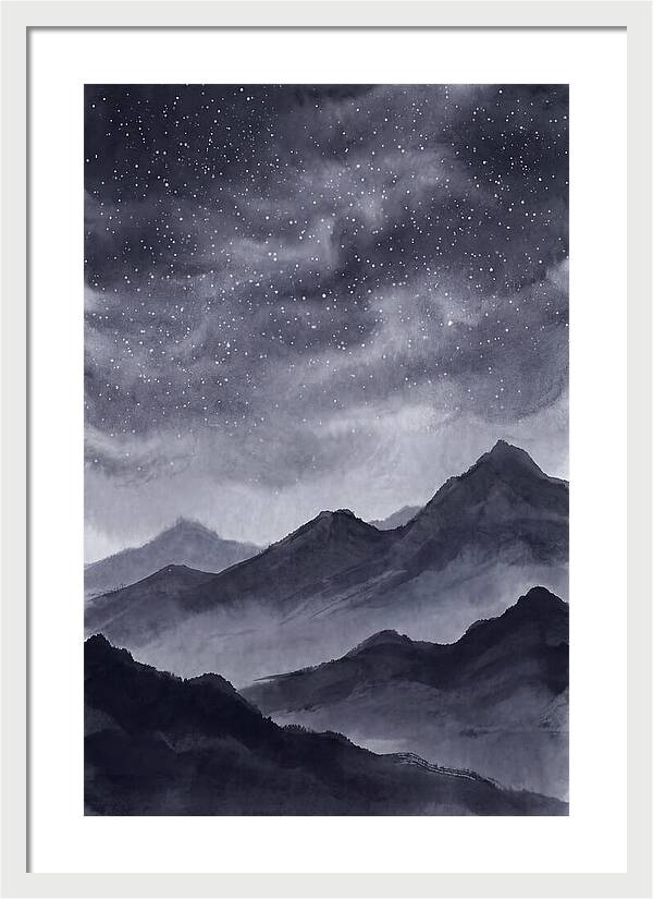 Star Filled Sky Over Mountain Silhouette