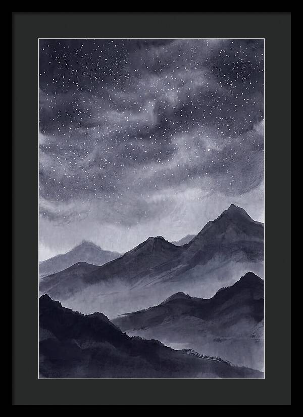 Star Filled Sky Over Mountain Silhouette