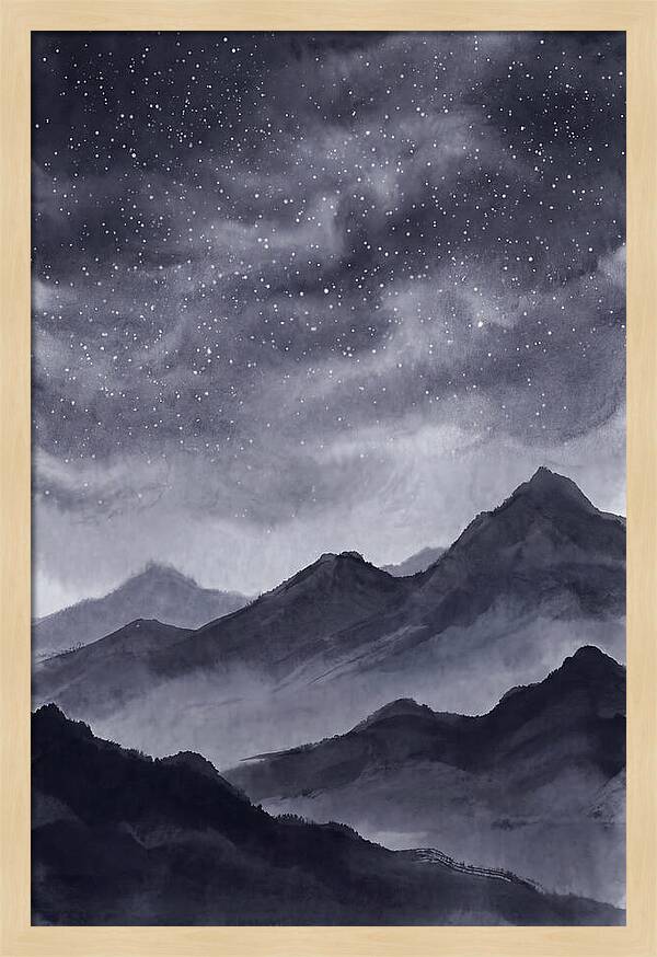Star Filled Sky Over Mountain Silhouette