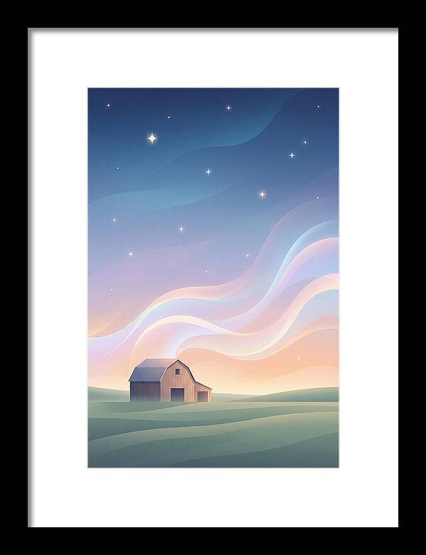Star Studded Sky Over Rural Barn