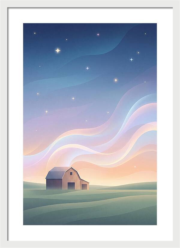 Star Studded Sky Over Rural Barn