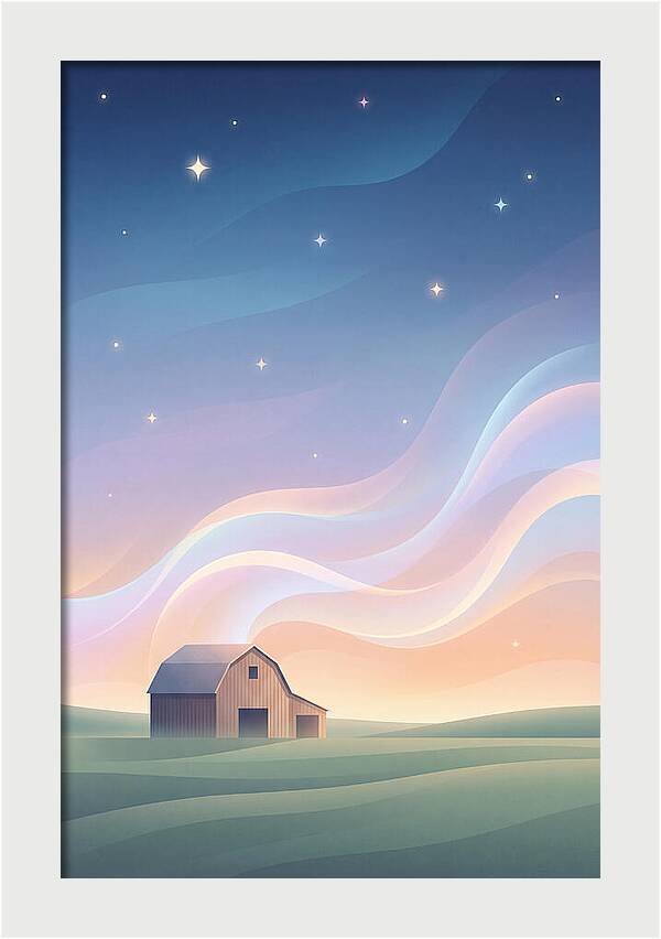 Star Studded Sky Over Rural Barn