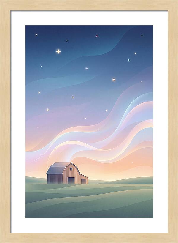 Star Studded Sky Over Rural Barn