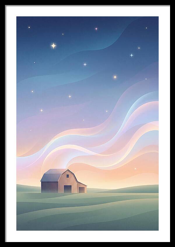 Star Studded Sky Over Rural Barn