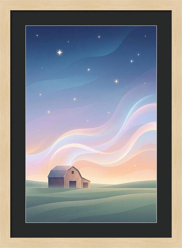 Star Studded Sky Over Rural Barn