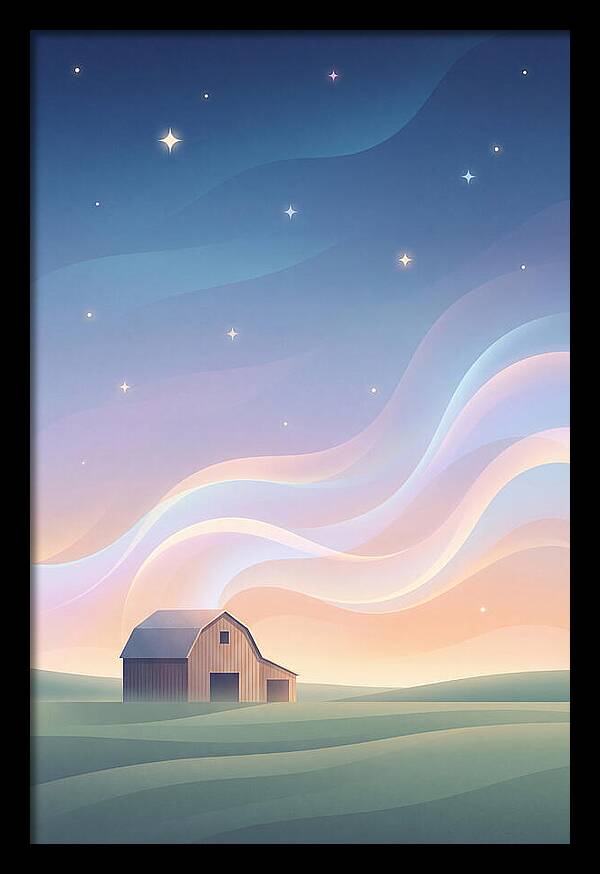 Star Studded Sky Over Rural Barn