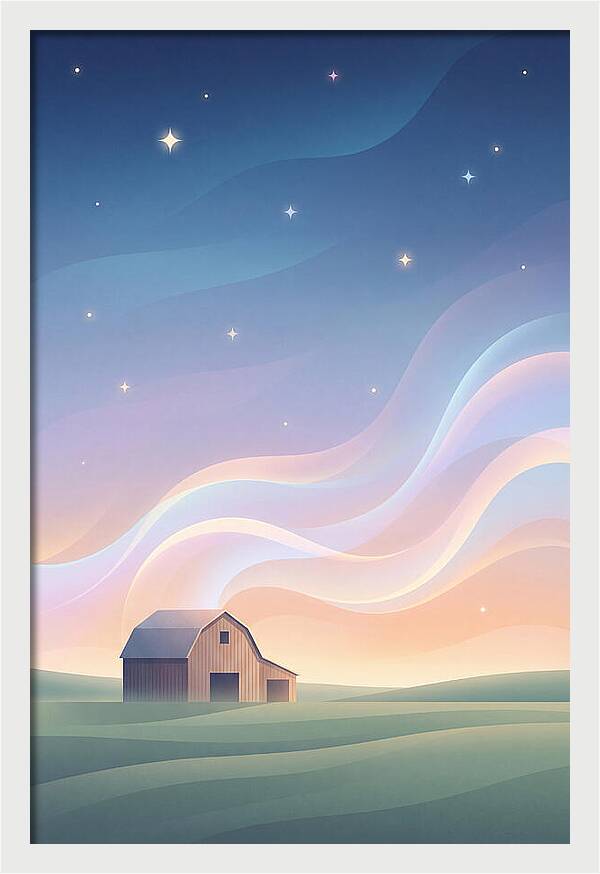 Star Studded Sky Over Rural Barn