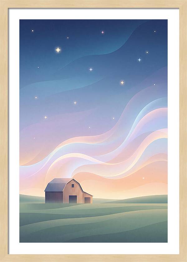 Star Studded Sky Over Rural Barn