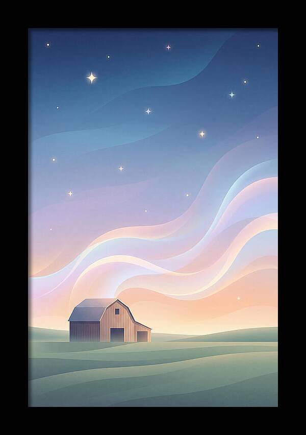 Star Studded Sky Over Rural Barn