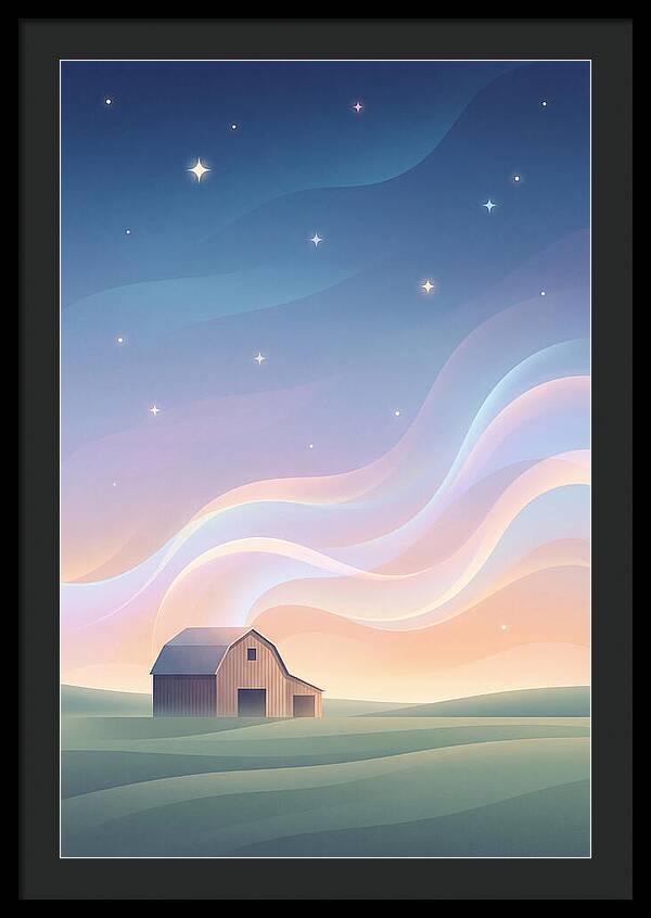 Star Studded Sky Over Rural Barn