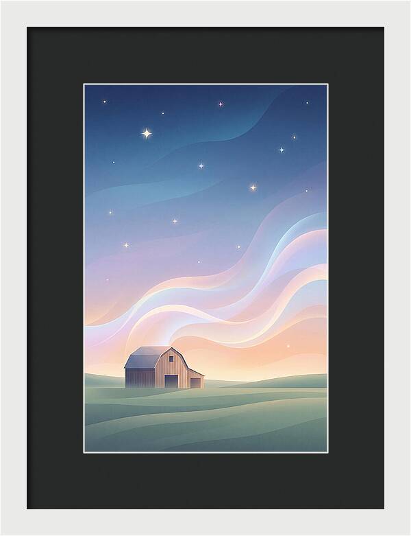 Star Studded Sky Over Rural Barn