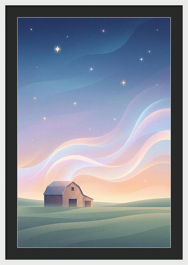 Star Studded Sky Over Rural Barn