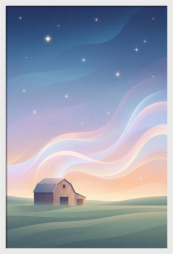 Star Studded Sky Over Rural Barn